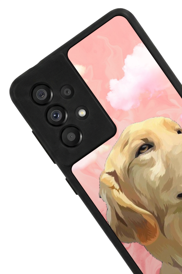 Samsung Galaxy A73 Uyumlu Golden Kopek Tasarımlı Glossy Premium Kılıf