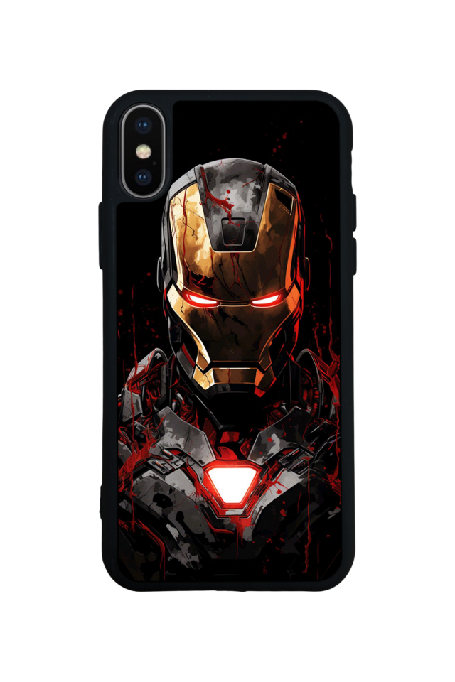 iPhone X/ XS Uyumlu  Iron Man ( Demir Adam ) Tasarımlı Glossy Premium Kılıf