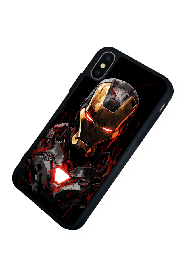 iPhone X/ XS Uyumlu  Iron Man ( Demir Adam ) Tasarımlı Glossy Premium Kılıf
