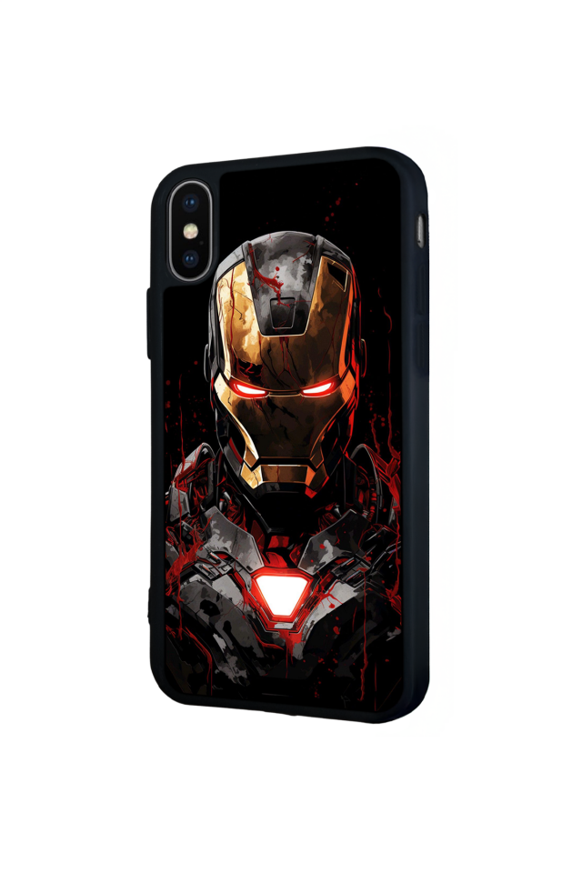 iPhone X/ XS Uyumlu  Iron Man ( Demir Adam ) Tasarımlı Glossy Premium Kılıf