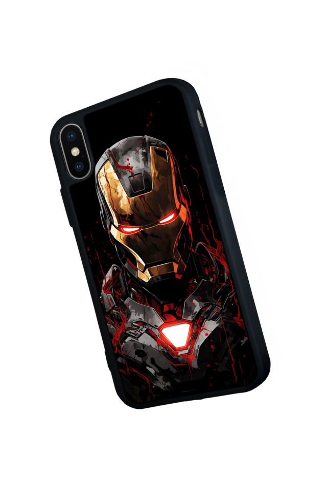 iPhone X/ XS Uyumlu  Iron Man ( Demir Adam ) Tasarımlı Glossy Premium Kılıf
