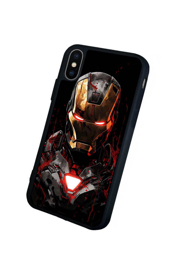iPhone X/ XS Uyumlu  Iron Man ( Demir Adam ) Tasarımlı Glossy Premium Kılıf