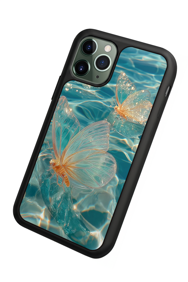 iPhone 11 Pro Max Uyumlu Kelebek Tasarımlı Glossy Premium Kılıf