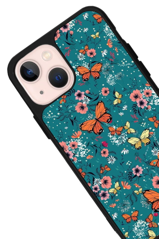 iPhone 13/14 Uyumlu Kelebek Tasarımlı Glossy Premium Kılıf