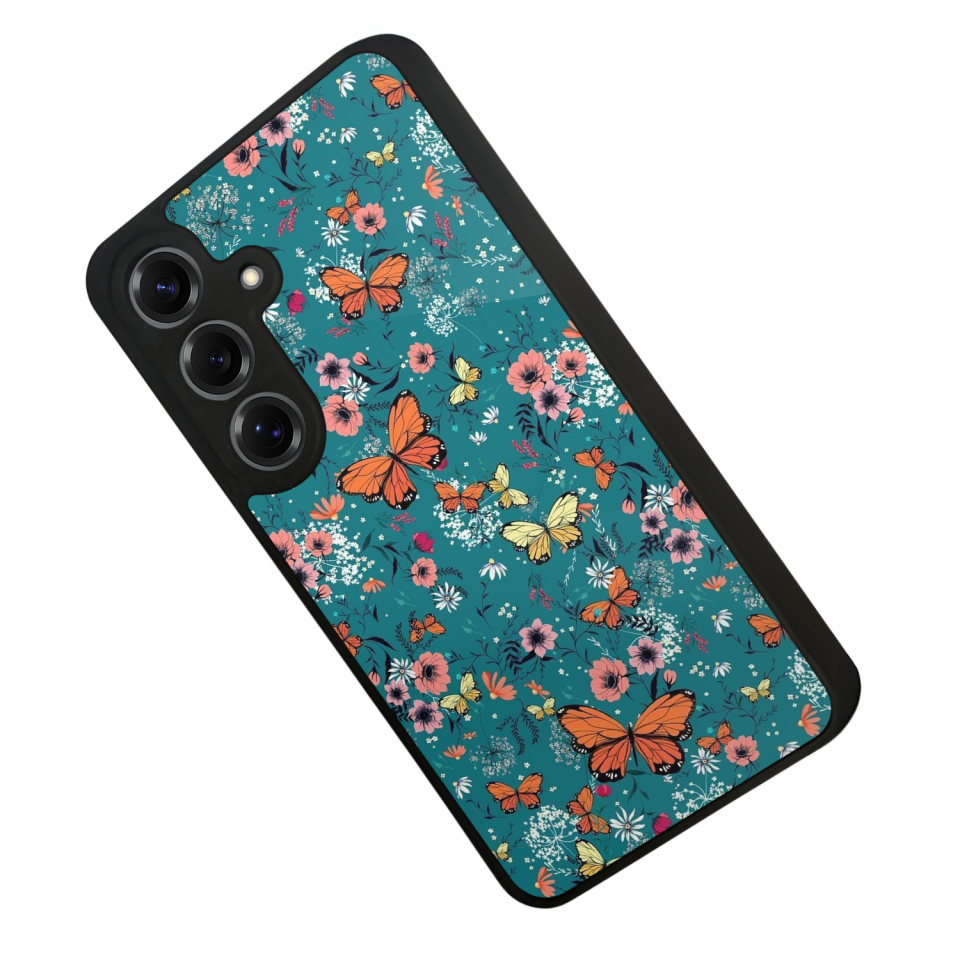 Samsung Galaxy S25 Uyumlu Kelebek Tasarımlı Glossy Premium Kılıf