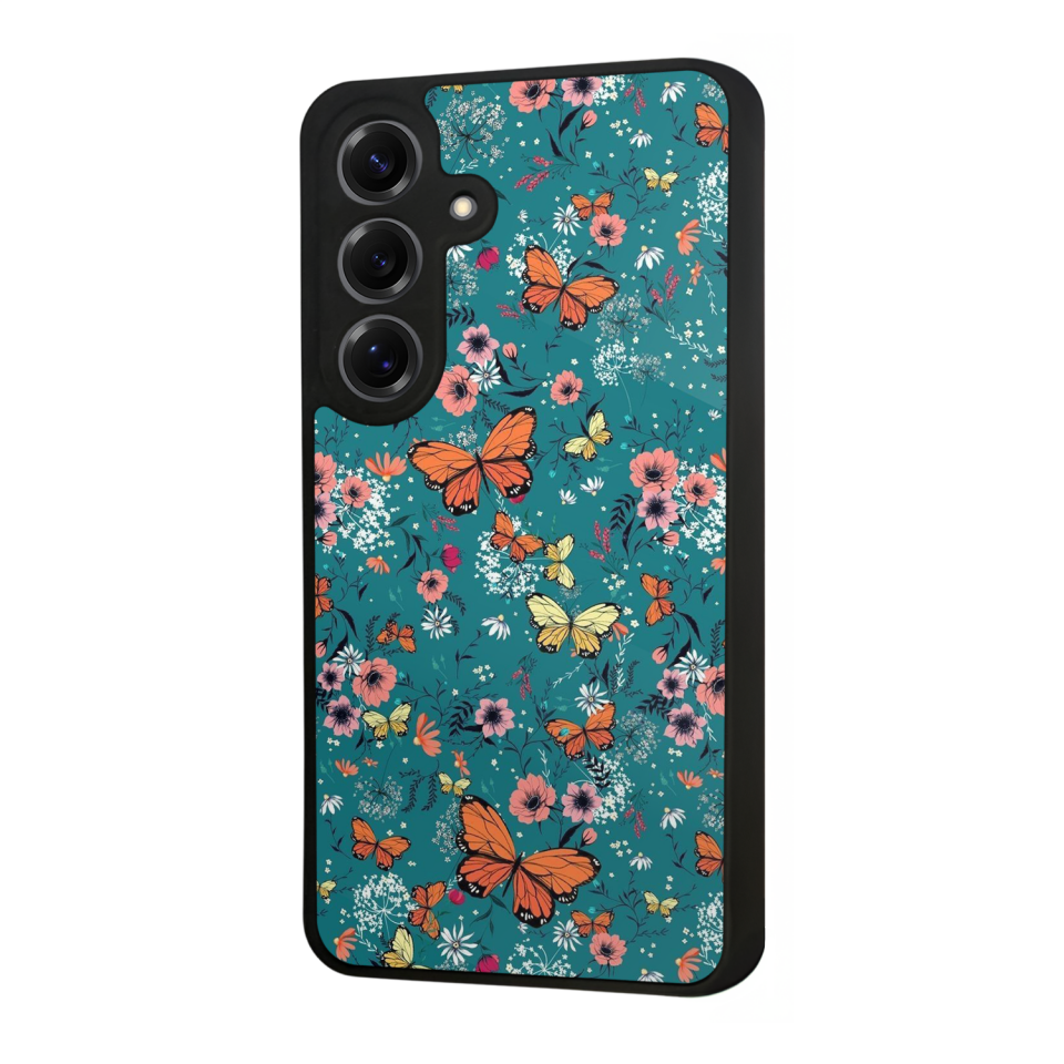 Samsung Galaxy S25 Uyumlu Kelebek Tasarımlı Glossy Premium Kılıf