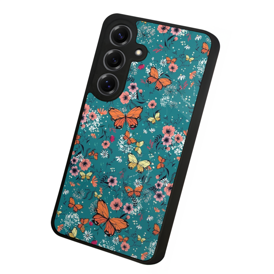 Samsung Galaxy S25 Uyumlu Kelebek Tasarımlı Glossy Premium Kılıf