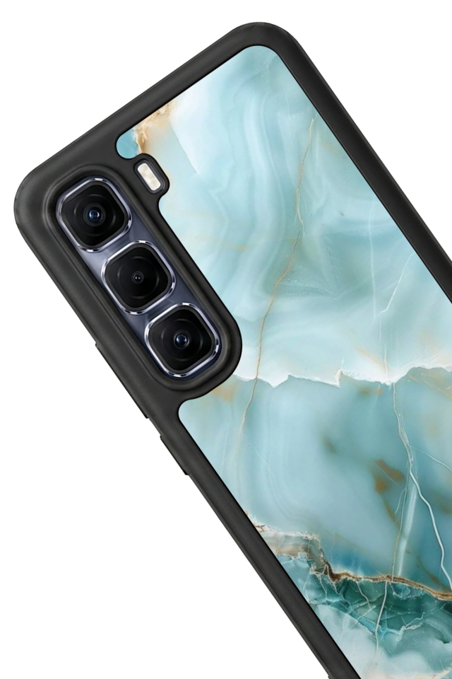 Infinix Hot 60 Pro Plus Uyumlu Mermer Marble Tasarımlı Glossy Premium Kılıf