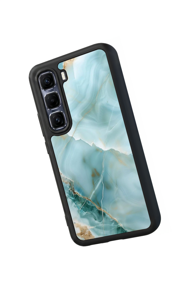 Infinix Hot 60 Pro Plus Uyumlu Mermer Marble Tasarımlı Glossy Premium Kılıf