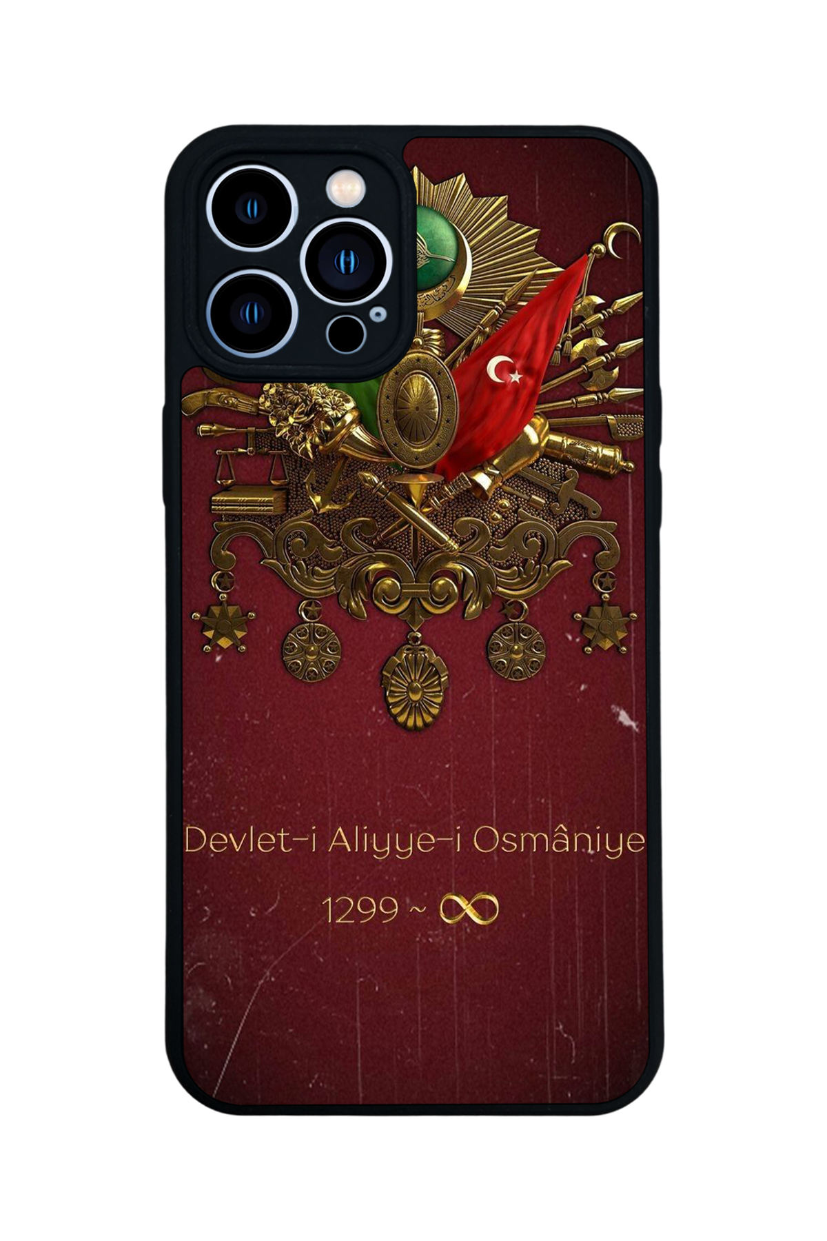 iPhone 12 Pro Max Uyumlu Osmanli Tugrasi Tasarımlı Glossy Premium Kılıf