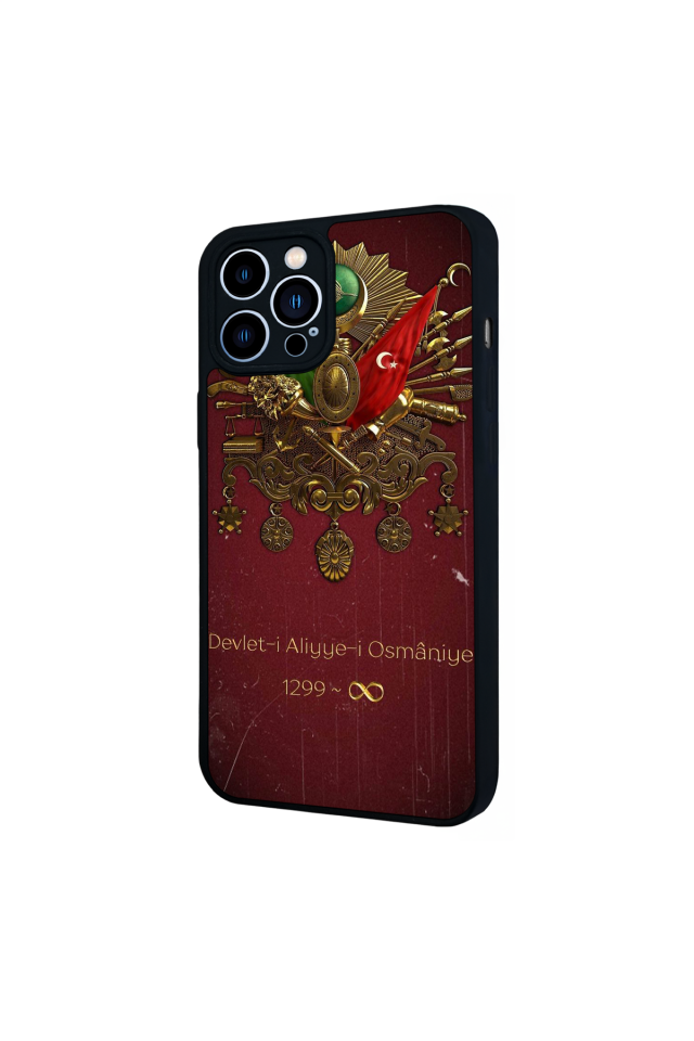 iPhone 12 Pro Max Uyumlu Osmanli Tugrasi Tasarımlı Glossy Premium Kılıf