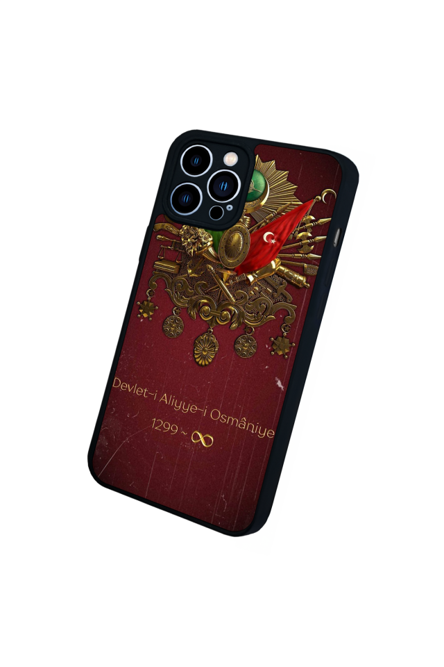 iPhone 12 Pro Max Uyumlu Osmanli Tugrasi Tasarımlı Glossy Premium Kılıf