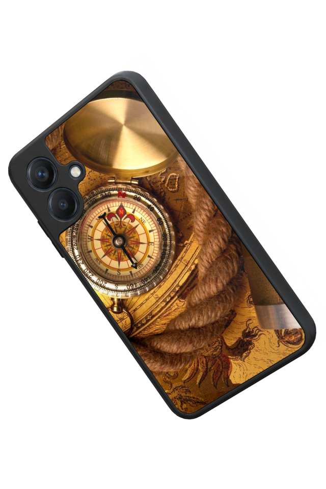Samsung Galaxy A07 Uyumlu Pusula Tasarımlı Glossy Premium Kılıf