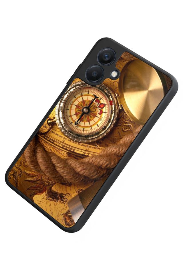 Samsung Galaxy A07 Uyumlu Pusula Tasarımlı Glossy Premium Kılıf