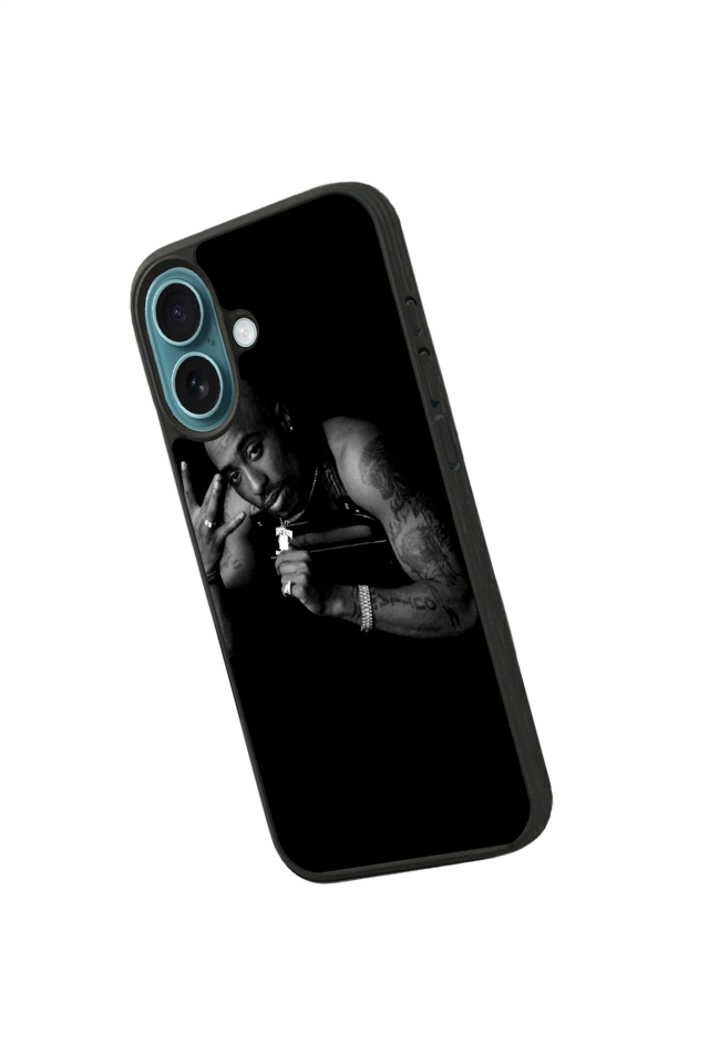 iPhone 16 Plus Uyumlu Tupac Tasarımlı Glossy Premium Kılıf