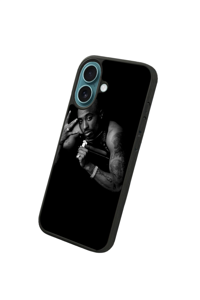 iPhone 16 Plus Uyumlu Tupac Tasarımlı Glossy Premium Kılıf