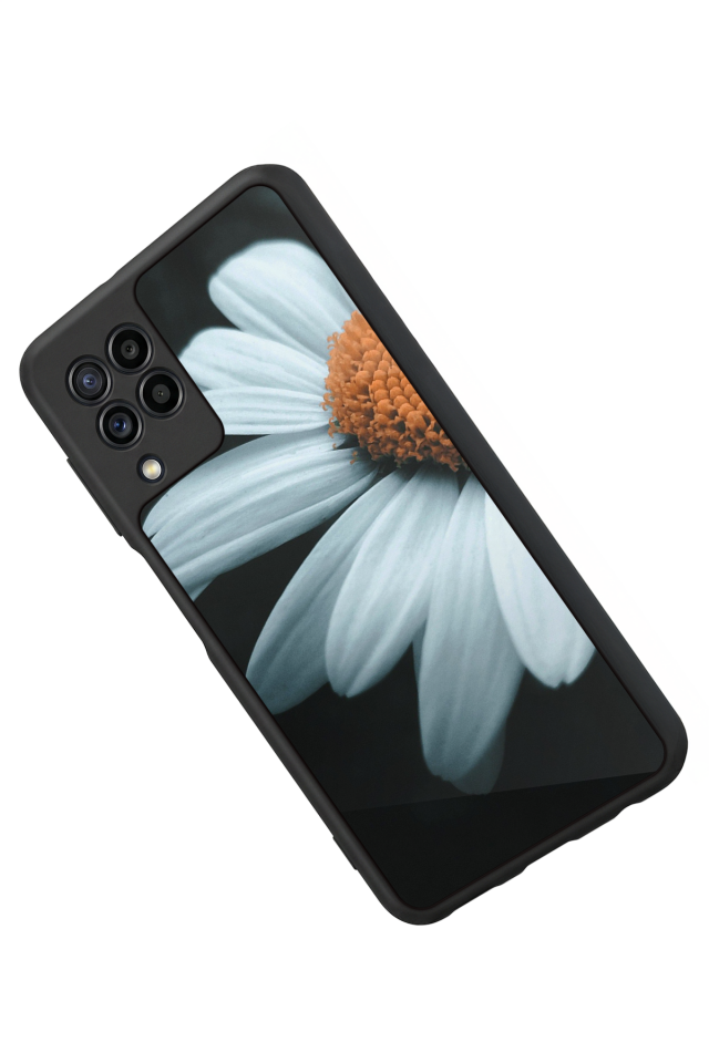 Samsung Galaxy M22 Uyumlu Cicek Tasarımlı Glossy Premium Kılıf
