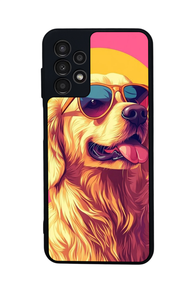 Samsung Galaxy A23 Uyumlu Golden Kopek Tasarımlı Glossy Premium Kılıf