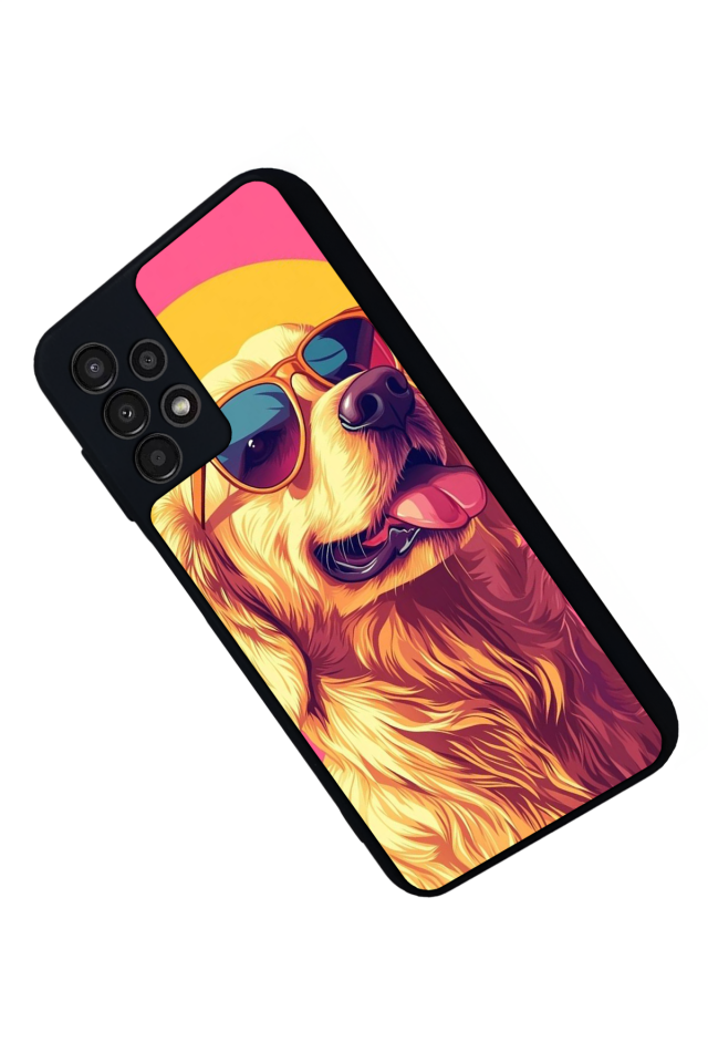 Samsung Galaxy A23 Uyumlu Golden Kopek Tasarımlı Glossy Premium Kılıf