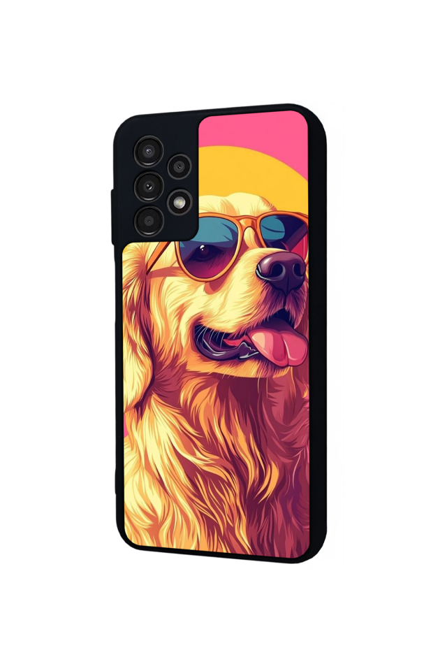 Samsung Galaxy A23 Uyumlu Golden Kopek Tasarımlı Glossy Premium Kılıf