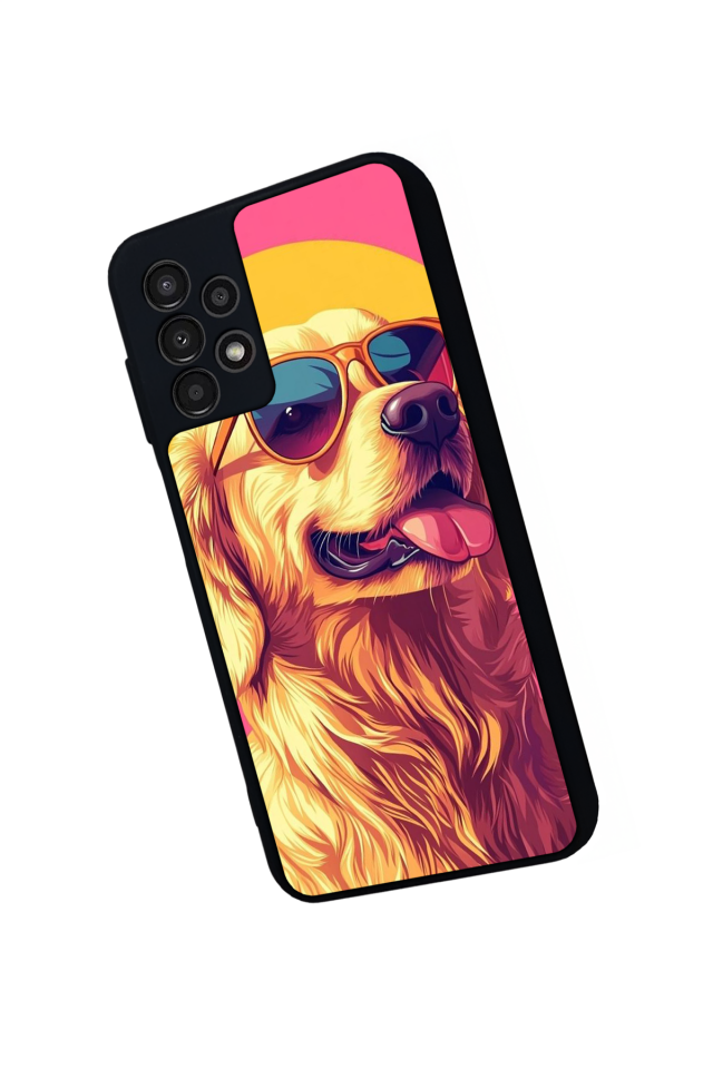 Samsung Galaxy A23 Uyumlu Golden Kopek Tasarımlı Glossy Premium Kılıf