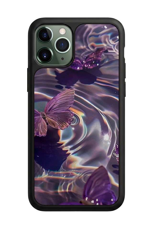 iPhone 11 Pro Max Uyumlu Kelebek Tasarımlı Glossy Premium Kılıf