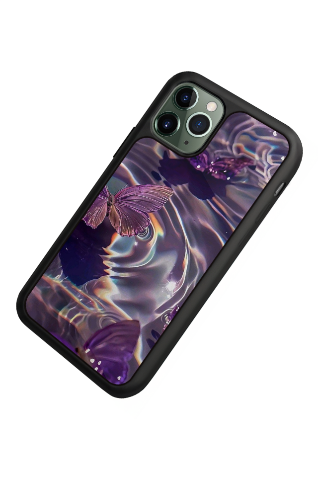 iPhone 11 Pro Max Uyumlu Kelebek Tasarımlı Glossy Premium Kılıf
