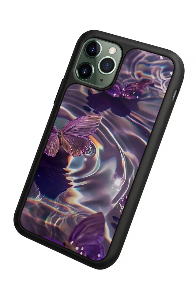 iPhone 11 Pro Max Uyumlu Kelebek Tasarımlı Glossy Premium Kılıf
