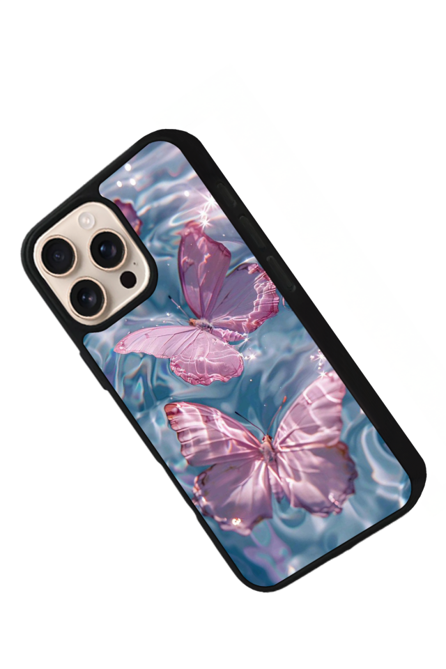 iPhone 14 Pro Uyumlu Kelebek Tasarımlı Glossy Premium Kılıf