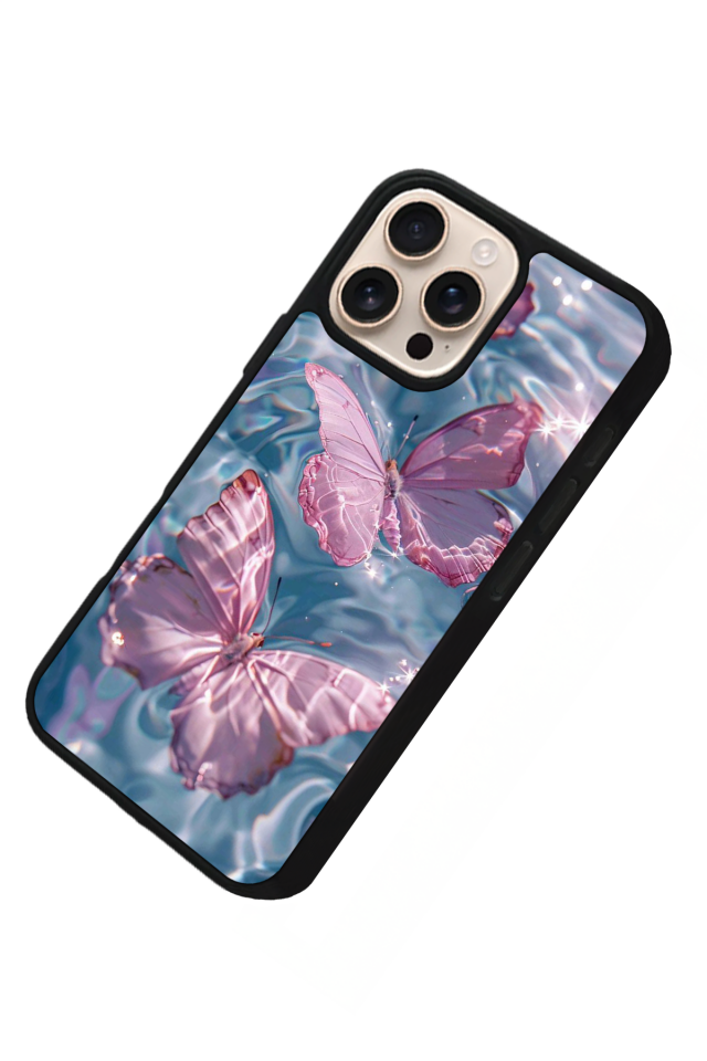 iPhone 14 Pro Uyumlu Kelebek Tasarımlı Glossy Premium Kılıf