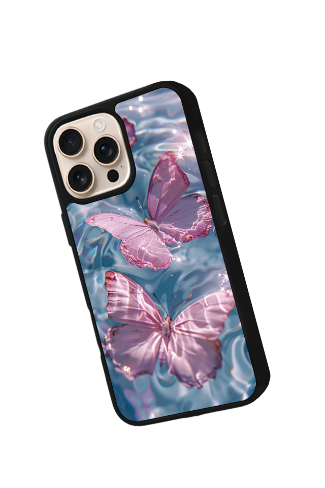iPhone 14 Pro Uyumlu Kelebek Tasarımlı Glossy Premium Kılıf