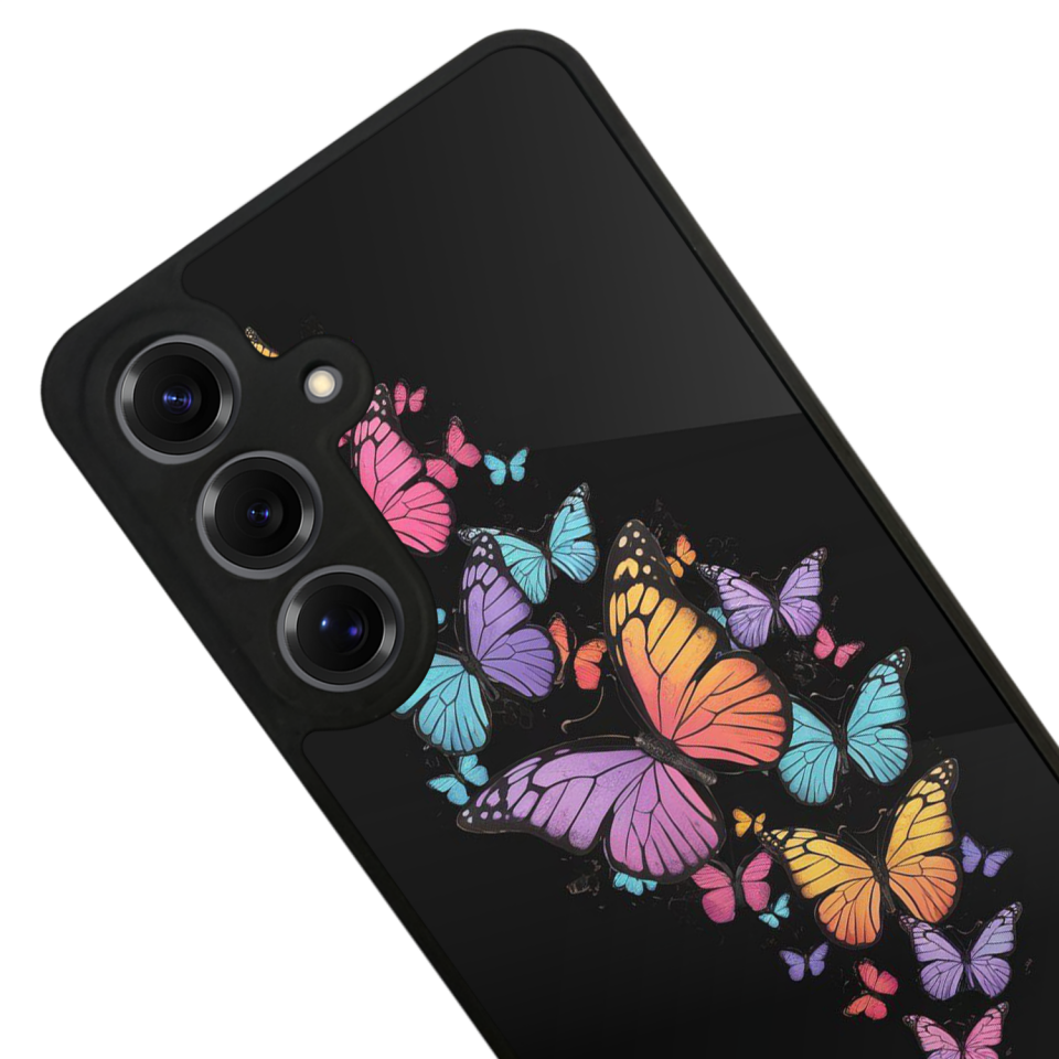 Samsung Galaxy S25 Uyumlu Kelebek Tasarımlı Glossy Premium Kılıf