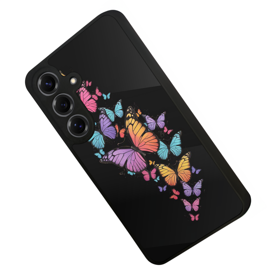 Samsung Galaxy S25 Uyumlu Kelebek Tasarımlı Glossy Premium Kılıf