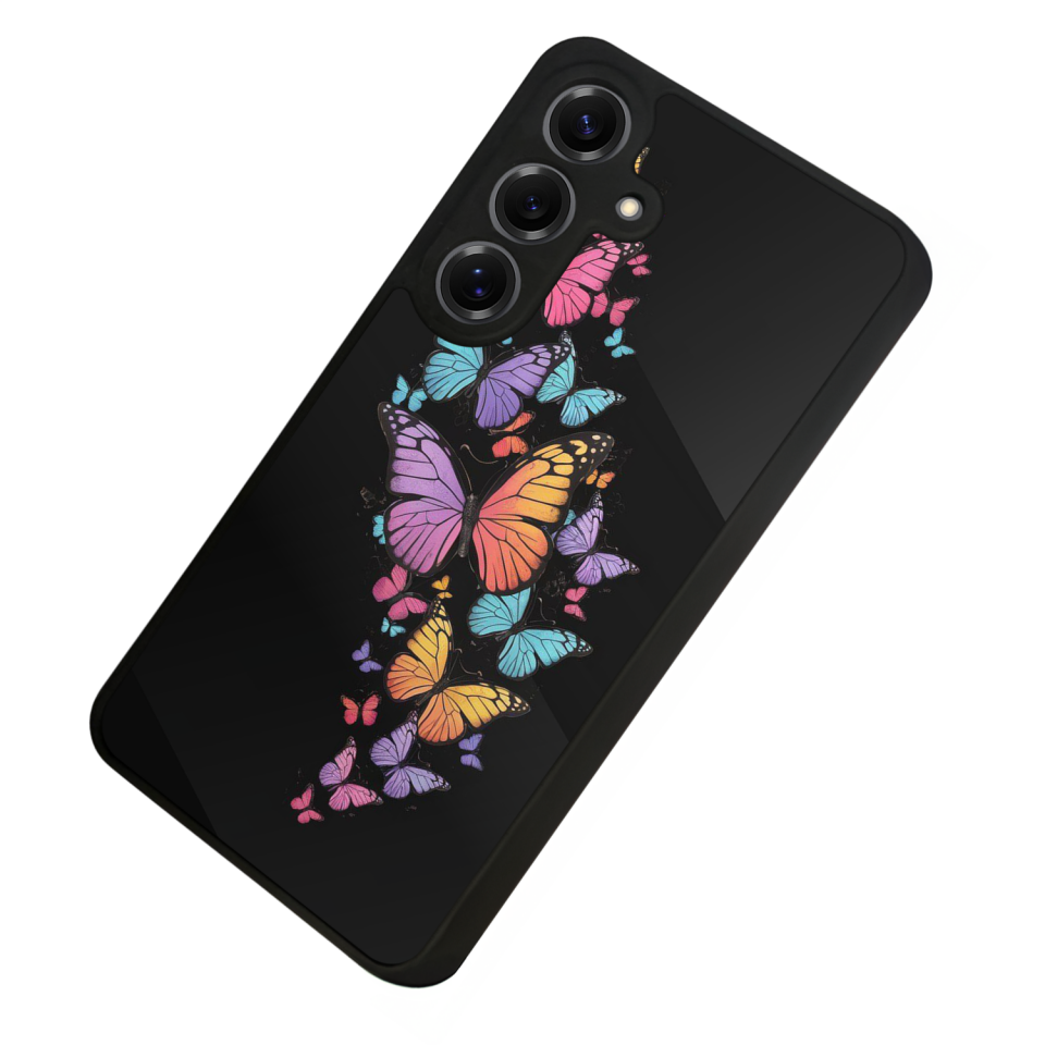 Samsung Galaxy S25 Uyumlu Kelebek Tasarımlı Glossy Premium Kılıf