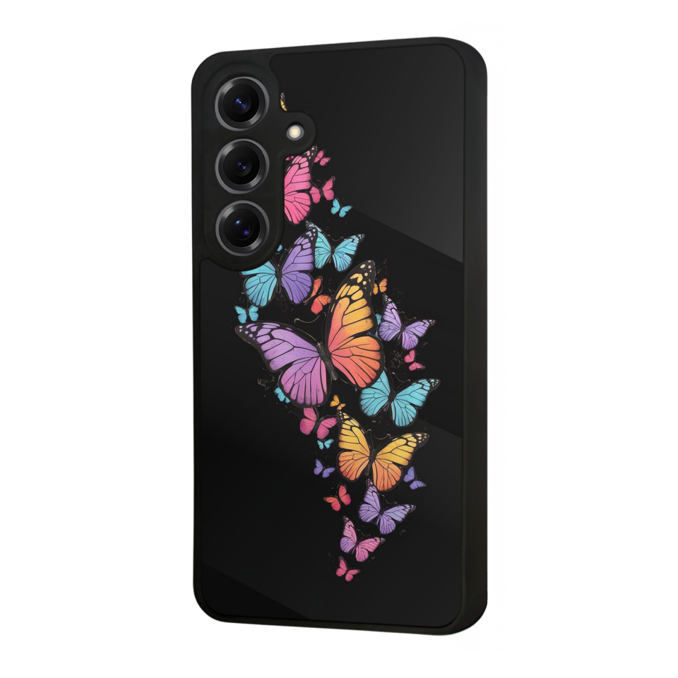 Samsung Galaxy S25 Uyumlu Kelebek Tasarımlı Glossy Premium Kılıf