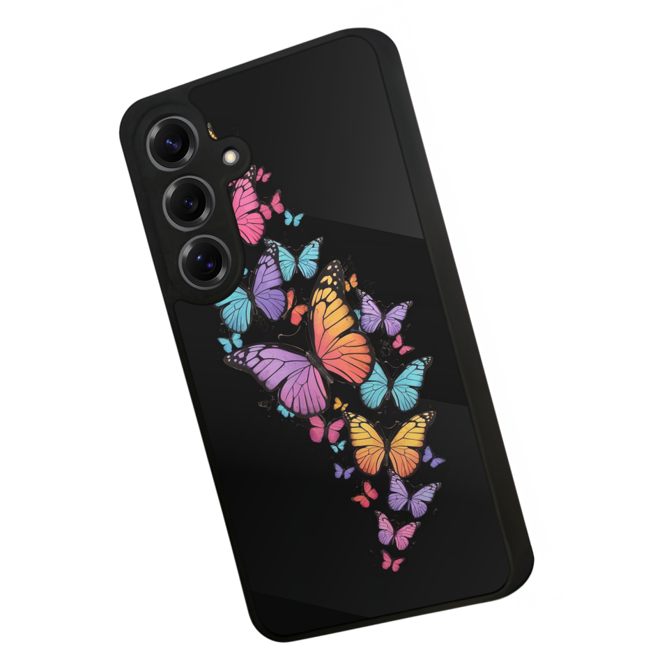 Samsung Galaxy S25 Uyumlu Kelebek Tasarımlı Glossy Premium Kılıf
