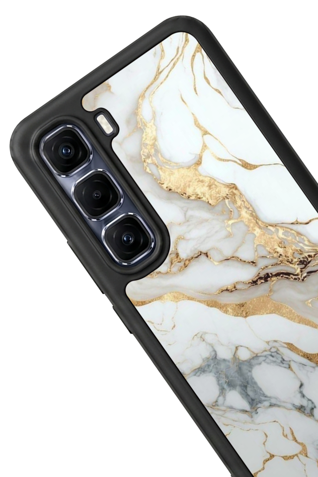 Infinix Hot 60 Pro Plus Uyumlu Mermer Marble Tasarımlı Glossy Premium Kılıf