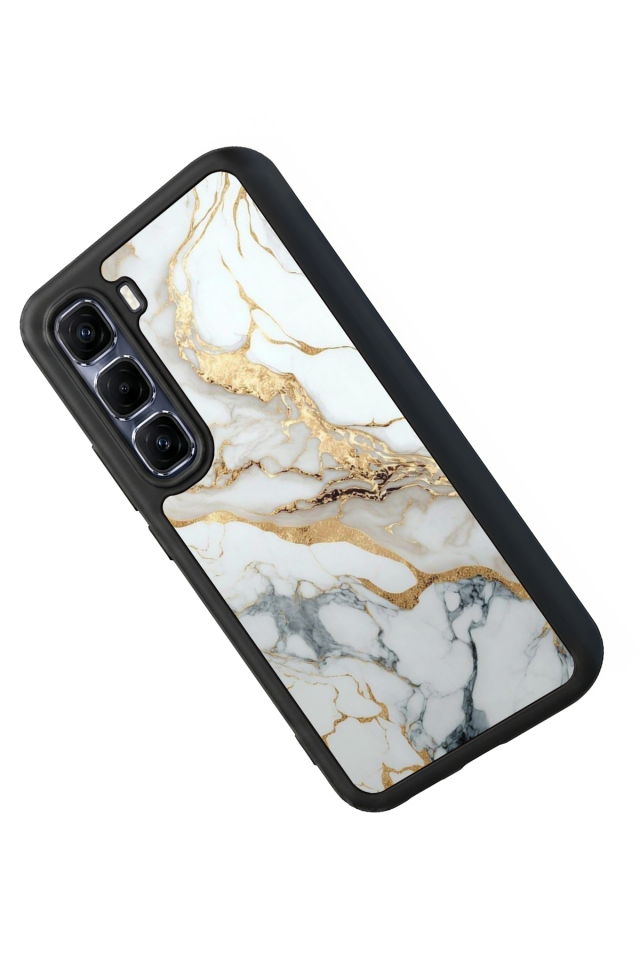 Infinix Hot 60 Pro Plus Uyumlu Mermer Marble Tasarımlı Glossy Premium Kılıf