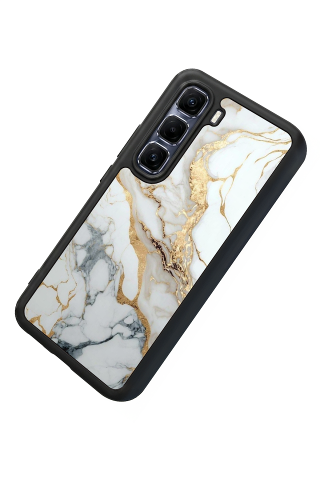 Infinix Hot 60 Pro Plus Uyumlu Mermer Marble Tasarımlı Glossy Premium Kılıf