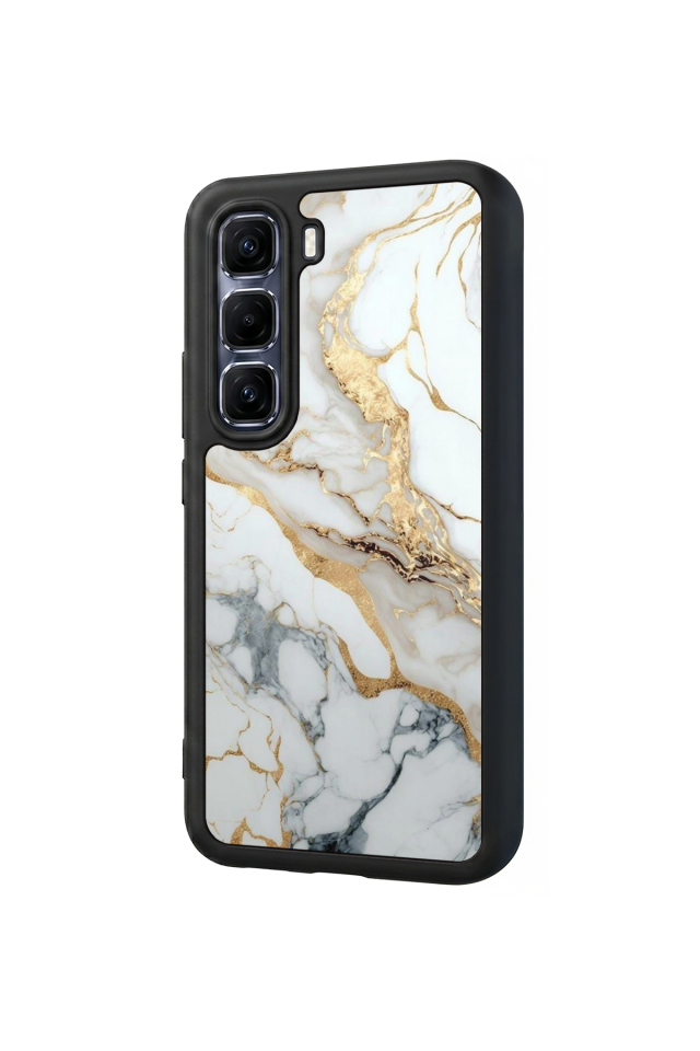 Infinix Hot 60 Pro Plus Uyumlu Mermer Marble Tasarımlı Glossy Premium Kılıf