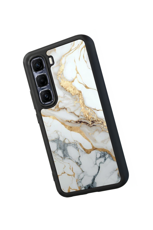 Infinix Hot 60 Pro Plus Uyumlu Mermer Marble Tasarımlı Glossy Premium Kılıf