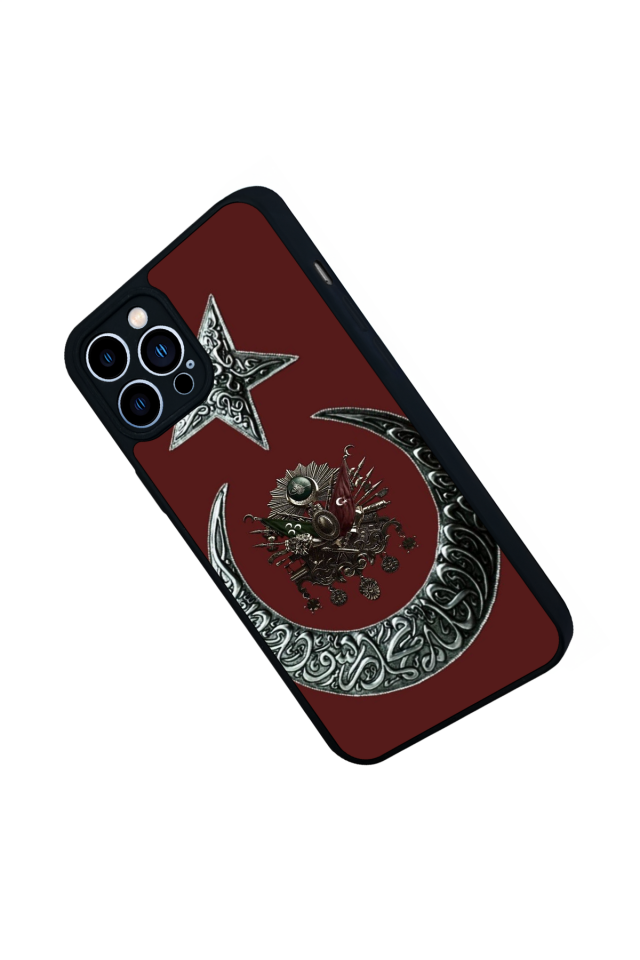 iPhone 12 Pro Max Uyumlu Osmanli Tugrasi Tasarımlı Glossy Premium Kılıf