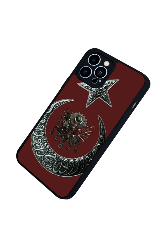 iPhone 12 Pro Max Uyumlu Osmanli Tugrasi Tasarımlı Glossy Premium Kılıf