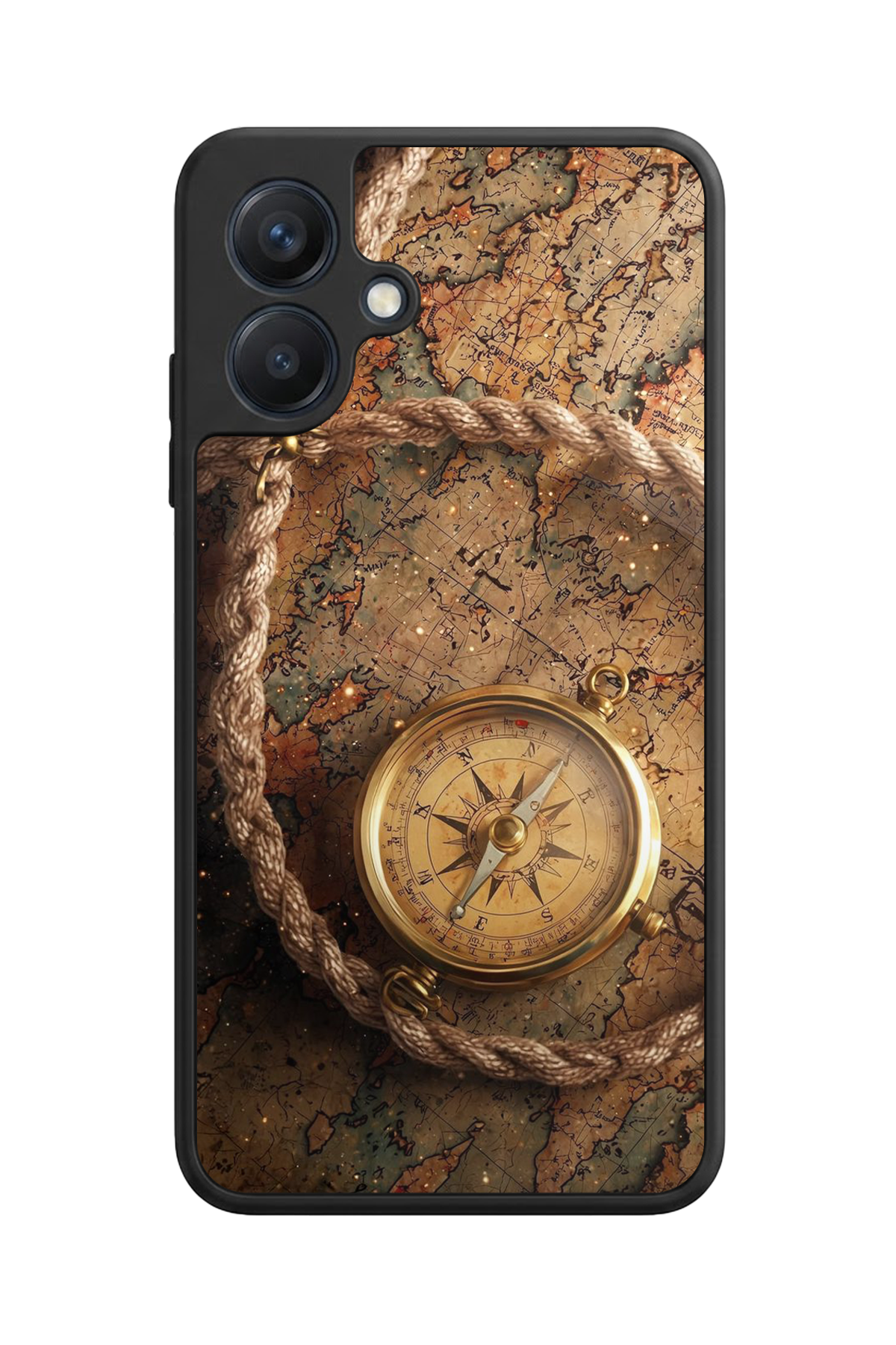 Samsung Galaxy A07 Uyumlu Pusula Tasarımlı Glossy Premium Kılıf