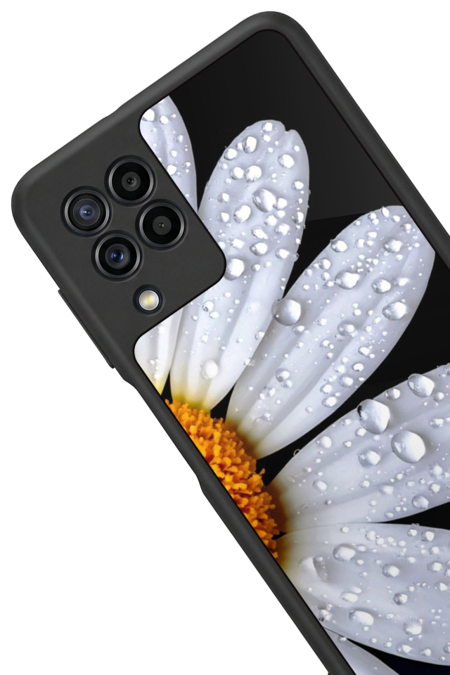Samsung Galaxy M22 Uyumlu Cicek Tasarımlı Glossy Premium Kılıf