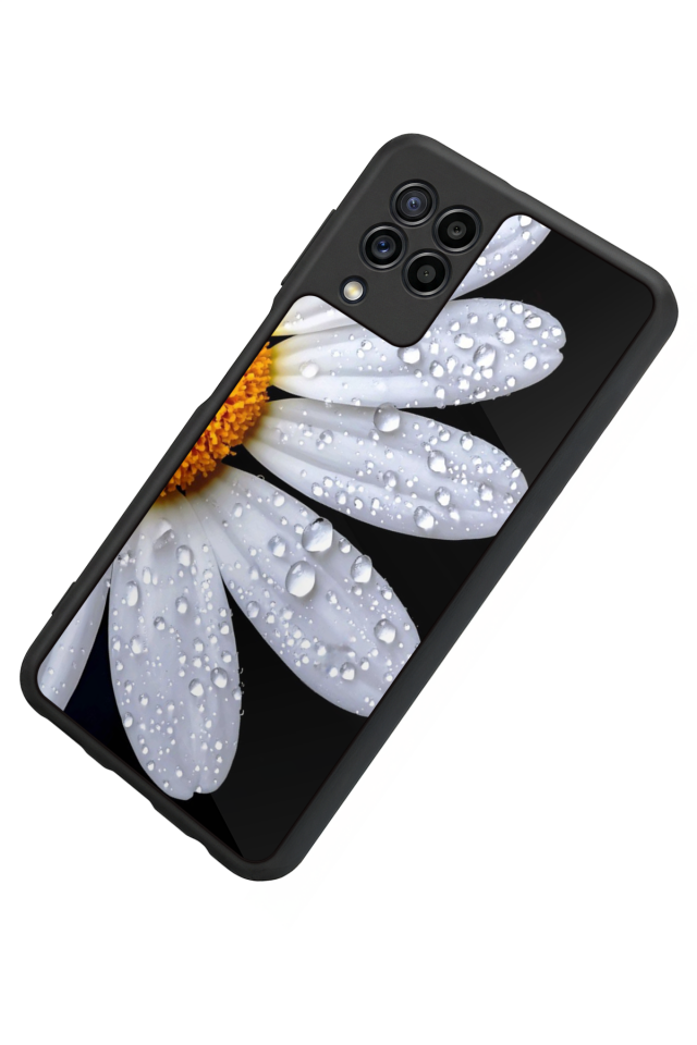 Samsung Galaxy M22 Uyumlu Cicek Tasarımlı Glossy Premium Kılıf