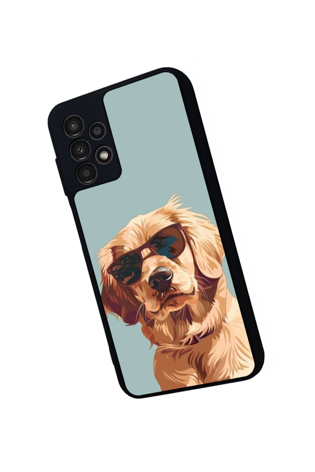 Samsung Galaxy A23 Uyumlu Golden Kopek Tasarımlı Glossy Premium Kılıf