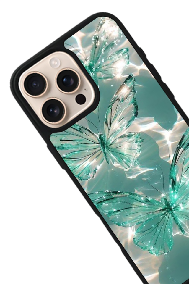 iPhone 14 Pro Uyumlu Kelebek Tasarımlı Glossy Premium Kılıf