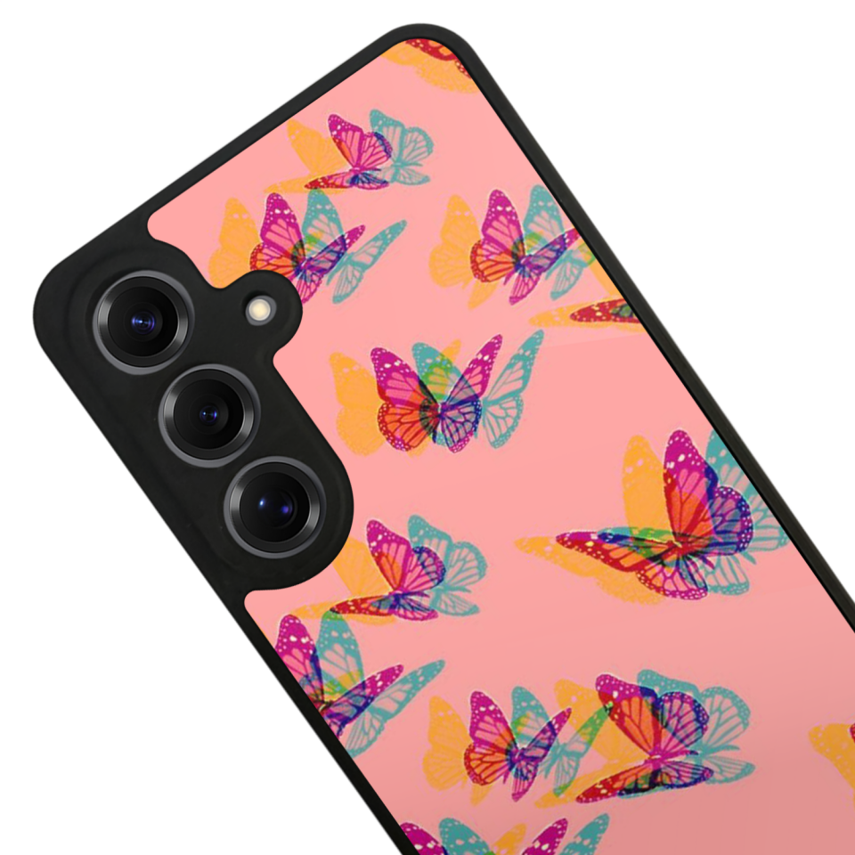Samsung Galaxy S25 Uyumlu Kelebek Tasarımlı Glossy Premium Kılıf