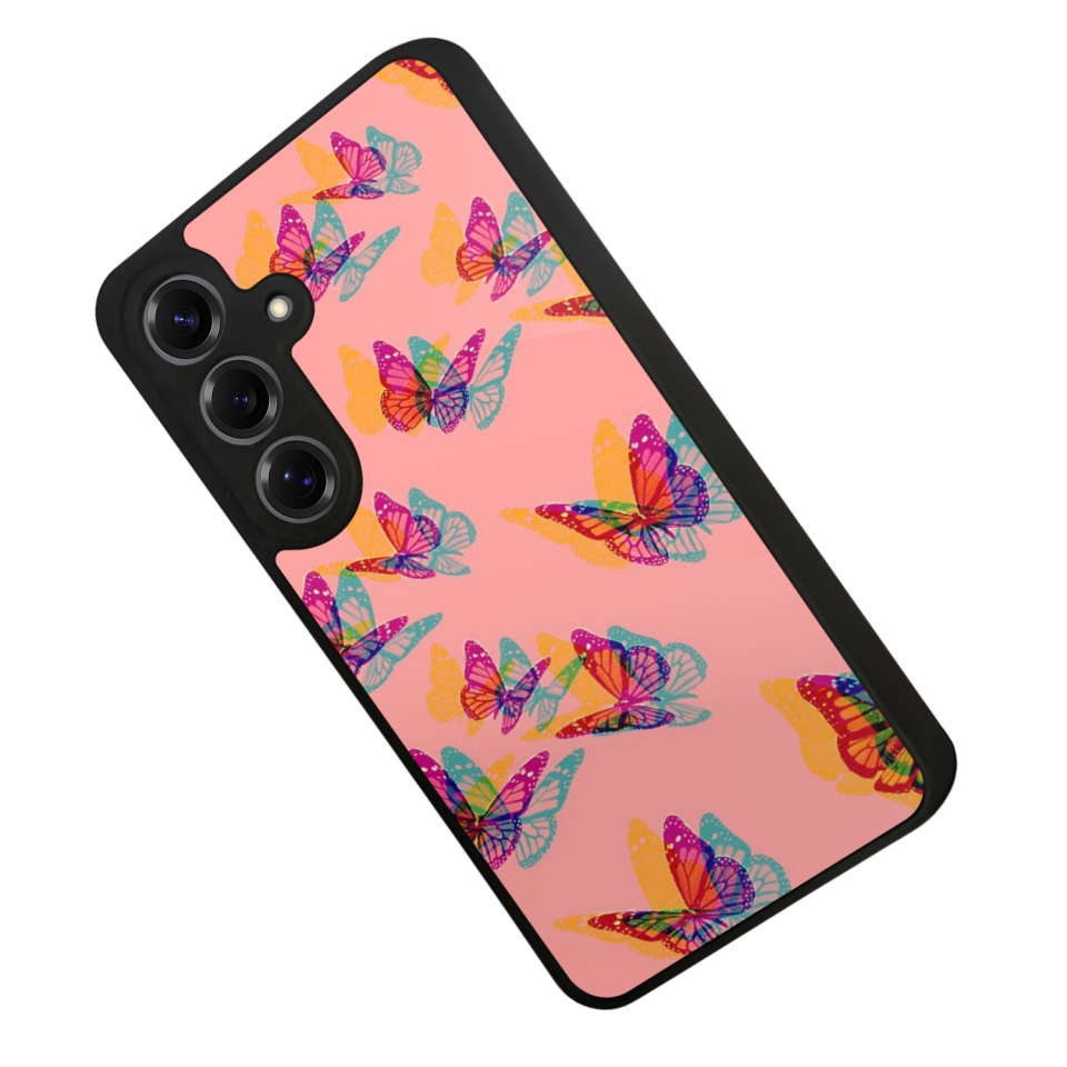 Samsung Galaxy S25 Uyumlu Kelebek Tasarımlı Glossy Premium Kılıf